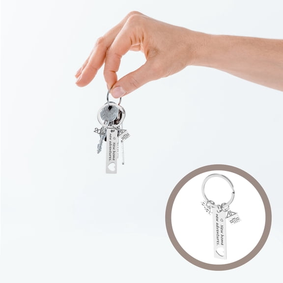 EXHUMKY Housewarming Key Chain Keychain Stainless Steel 1 Set