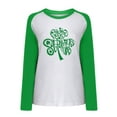thumbnail image 4 of QIPOPIQ Chemises à Manches Longues pour Femmes Col Rond T-Shirts de la Saint-Patrick Hauts T-Shirt Imprimé Trèfle Chemise Verte Chanceuse T-Shirts de la Saint-Patrick Chandails pour Dames T-Shirts Imprimés Chemises de Vacances Offres, 4 of 5
