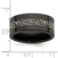 thumbnail image 7 of Edward Mirell Titanium Black Ti Flat Laser Patterned 10mm Band, 7 of 7