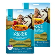 Zuke's Z-Bone Dental Chew Dog Treats Large with Apples 15 oz 2 Pack