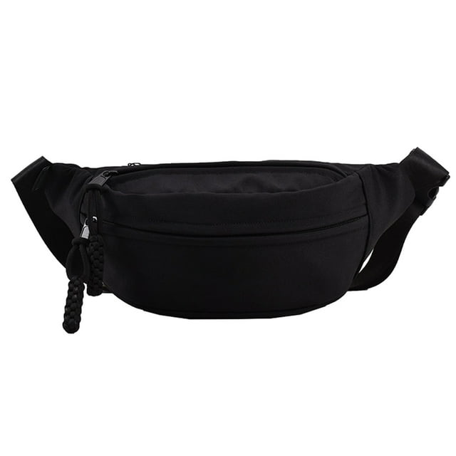 Riñoneras adecuadas para mujeres y hombres, bolsos tipo mensajero para correr, riñoneras de moda deportiva, negras