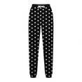 thumbnail image 5 of FRSASU Pants for Women Fashion Casual Polka Dot Printing High Waisted Drawstring Loose Ankle Pants Black S(S), 5 of 5