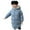 Blue, variant on Girls' Thickened Sweater Coat Stylish Winter Hooded Cardigan Warm Windproof Jacket Outdoor Outerwear, 130,Red