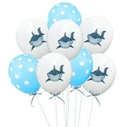 Shark Pattern Balloons Printed Latex Birthday Party Wedding Sequins Baby 10 Pcs