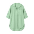 thumbnail image 6 of Mifsaly Womens Oversized Button Down Shirt Casual Long Sleeve Blouse Lightweight Cotton Linen Tunic Tops Loose Fit Collared Beach Cover Up Summer Work Outfits L, 6 of 6