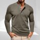 thumbnail image 1 of pstuiky camisas de manga larga para hombre, Blusas casuales de manga larga con cuello redondo, botones, cuadros, bolsillos y bloques de color para hombre salir tops s, 1 of 8