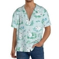 thumbnail image 3 of Xecao offers the Rabbit And Dragonfly for Men's Casual Short-sleeved Shirt, a button-up collared shirt with a pocket, perfect for beach vacations and yacht travel in the XX-Large size., 3 of 7