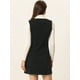 thumbnail image 3 of Vestido de pana informal con cuello redondo y botones para mujer Negro L, 3 of 6