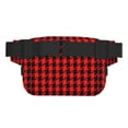 thumbnail image 3 of Disketp Retro red and Black Houndstooth Riñonera de Doble Capa, Bolsa de Cintura Ajustable para Viajes, Correr y Senderismo, Riñonera Ligera para Hombre y Mujer, 3 of 9