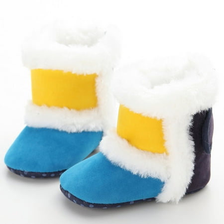 

JUST CLEARANCE Autumn Winter Cute Baby Infant Toddler Shoes Warm Snow Boots Soft Sole Shoes blue