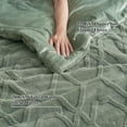 thumbnail image 4 of Warm Sherpa Fleece King Comforter Set, 3D Tufted Fluffy Sage Green Bedding for Winter, Soft 2 Pieces Shaggy Bed Set, 1 Comforter (104"x90") and 2 Pillowcases (20"x36"), 4 of 13