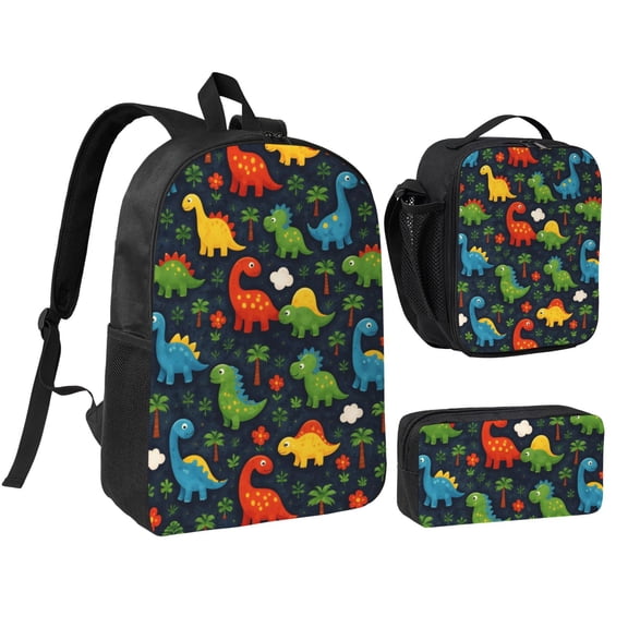 Dinosaur Backpack Set 3pc Including Backpack, Lunch Bag and Pen Bag Combination