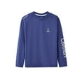 thumbnail image 5 of AHTJRT Boys Ahletic T Shirts Crewneck Long Sleeve Children's Youth Trainning Grunning Shirts Lightweight Moisture-Wicking Activewear Top Tees Blue 3-4 Years, 5 of 6