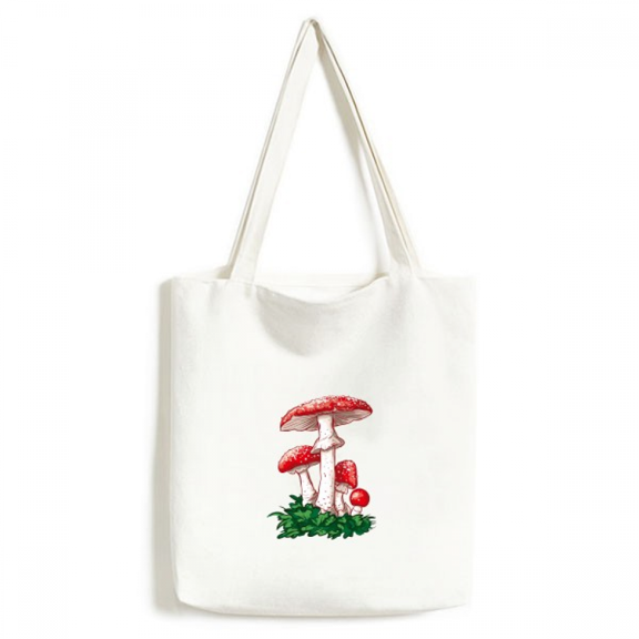 Delicious Red Poisonous Mushroom Illustration Tote Canvas Bag Shopping Satchel Casual Handbag