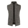 thumbnail image 2 of Chaleco de invierno para hombre, suéter de punto con cuello de moda grueso de vellón, chaqueta tipo cárdigan cálida para hombre, 2 of 6