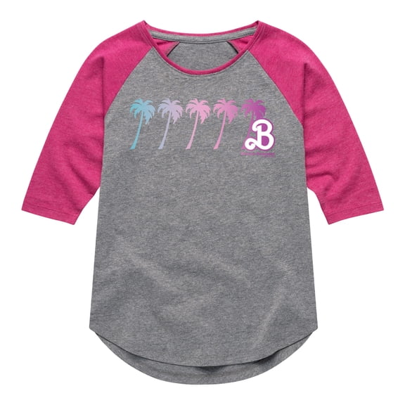 Barbie - Palm Trees - Dream Summer - Toddler And Youth Girls Raglan Graphic T-Shirt