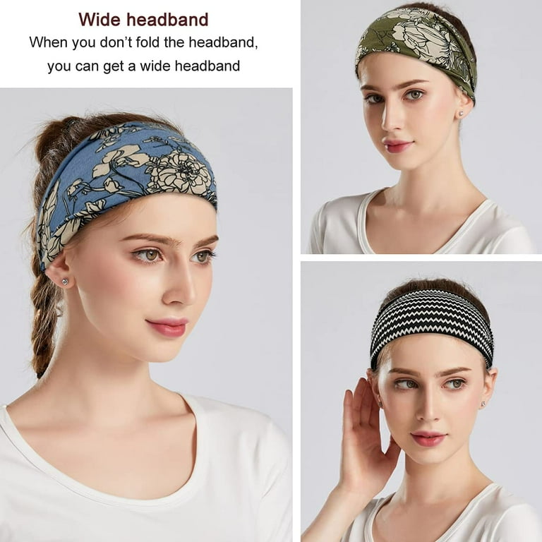 6 Pack Headbands For Women Fashion Wide Headband Yoga Workout Head Bands Hair Accessories Band