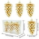 thumbnail image 3 of Juego de 3 adornos navideños de piñas y frutas | Adornos colgantes de plástico para el árbol | Colores dorado, rojo y plateado, 3 of 6