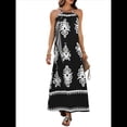 thumbnail image 1 of Vestido de Verano para Mujer 2025, Estampado Floral, Tirantes Finos, Holgado, Estilo Bohemio, para Playa y Vacaciones Negro XL, 1 of 9