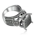 thumbnail image 5 of Luxury Platinum Plated Black Cubic Zircon Rings for Women Vintage Charm Jewelry Love Statement Cocktail Ring (Silver Color, Black CZ, Size 8), 5 of 7