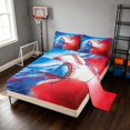 thumbnail image 2 of Manfei Sports Baseball Bed Sheets, Watercolor Splash Full Size Sheets, Royal Blue Red White 4pcs(1 Flat Sheet, 1 Fitted Sheet and 2 Pillowcases), 2 of 6