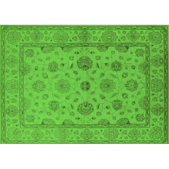 Ahgly Company Indoor Rectangle Oriental Green Traditional Area Rugs, 2' x 3'