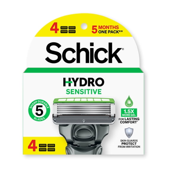 Schick Hydro Skin Comfort Sensitive 5 Blade Razor Refills, 4 Count