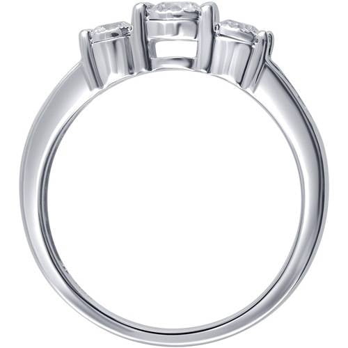 1/2 Carat T.W. Round White Diamond 10kt White Gold 3-Stone Anniversary Ring