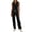 Black, variant on Two Piece Pant Set For Women Sleeveless Wide Leg Outfit Vacation Lounge Look Summer Resort Casual Resort Morning Style Dinner Plan Casual Office Leisure Look All Day Comfort