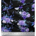 thumbnail image 3 of Soimoi Poly Georgette Fabric Leaves,Lilac & Peony Floral Print Fabric by The Yard 42 Inch Wide, 3 of 3