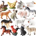 thumbnail image 2 of Figuras de acción de animales de granja de algodón suave, modelo de vaca, caballo, cerdo, gallina, gato, perro, burro salvaje, koala, regalos educativos de Navidad para niños, 2 of 5