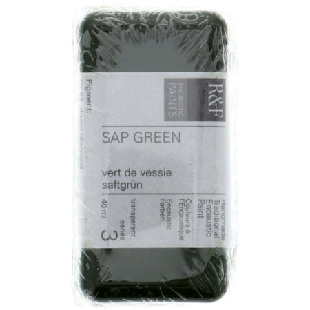 UPC: 0836943000094 | R&F Handmade Paints Encaustic Paint Cake  40ml  Sap Green