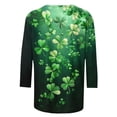 thumbnail image 4 of Ounisa Womens 3/4 Sleeve T Shirt Crew Neck St.Patrick's Day Printed Pullover Loose Fit Casual Fashion Practical Tops S-3XL, 4 of 5