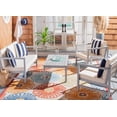 thumbnail image 3 of Safavieh Montez 4-Piece Eucalyptus Wood Outdoor Set with Pillows in Gray/Beige, 3 of 8