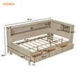 thumbnail image 4 of Mirightone Twin Size Daybed with Storage, Wood Twin Corner Bed Frame with Storage Drawers for Teens, Adults, Antique White Milk, 4 of 7