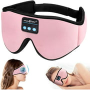 3D Bluetooth Sleep Mask Bluetooth Sleeping Headphone Music Eye Cover Headsets Microphone Travel (Sleep Mask - Pink)