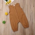 thumbnail image 5 of Diconna Newborn sleeveless cotton solid color button trousers jumpsuit, 5 of 5