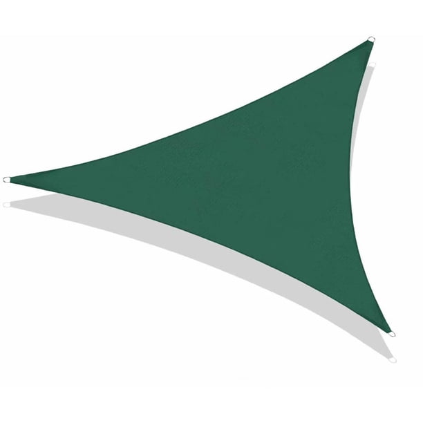 Vela de sombra triangular, 5x5x7,1m, impermeable, anti-ultravioleta, verde oscuro