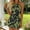 Army Green Leaf, variant on Womens Colorful Tie Dye Halter Romper with Pockets Summer Elastic Waist Short Jumpsuit