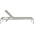 thumbnail image 4 of Modway Shore 3-Piece Rattan and Aluminum Outdoor Patio Set in Silver/Gray, 4 of 7