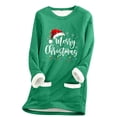 thumbnail image 2 of Ayfxijin Pullover Sweaters for Women,Women's Round Neck Casual Loose Pocket Thickened Warm Long Sleeve Tops, 2 of 3