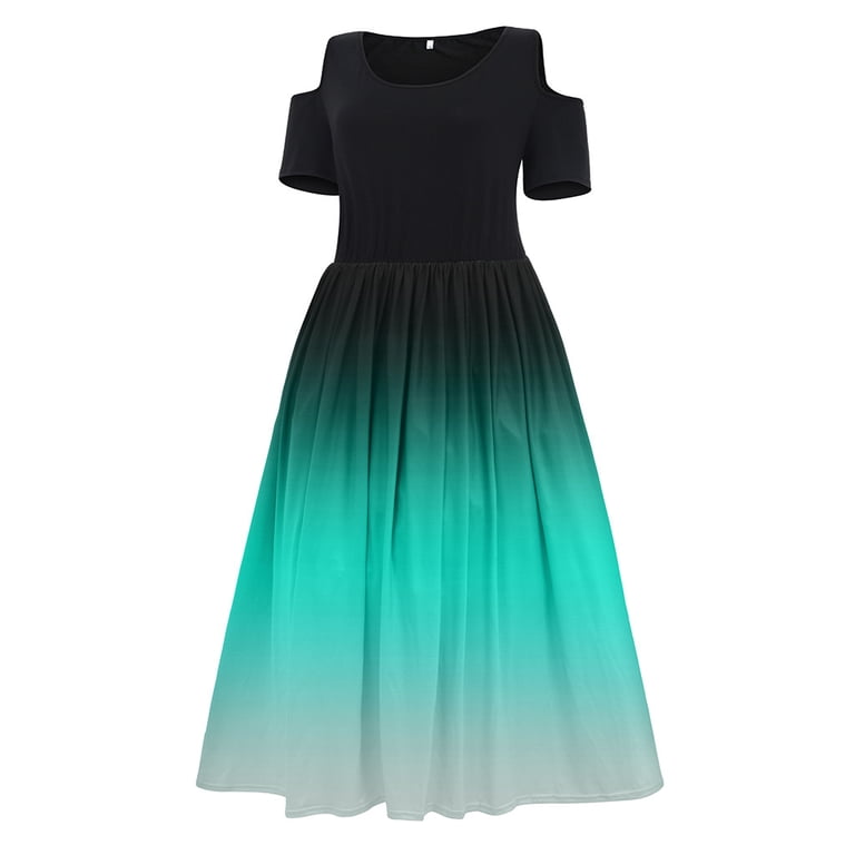 green emerald velvet dress Buy Comfortable Ombre Maxi Dress in Black & Green Online main image 1