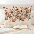 thumbnail image 3 of Orange Teal Fall Pumpkins Outdoor Waterproof Pillow Covers, Weeping Botanical Thanksgiving Retro Decorative Square Throw Pillowcase Sofa Cushion Sham for Patio/Couch/Chair, 16"x16" 2 Pack, 3 of 8