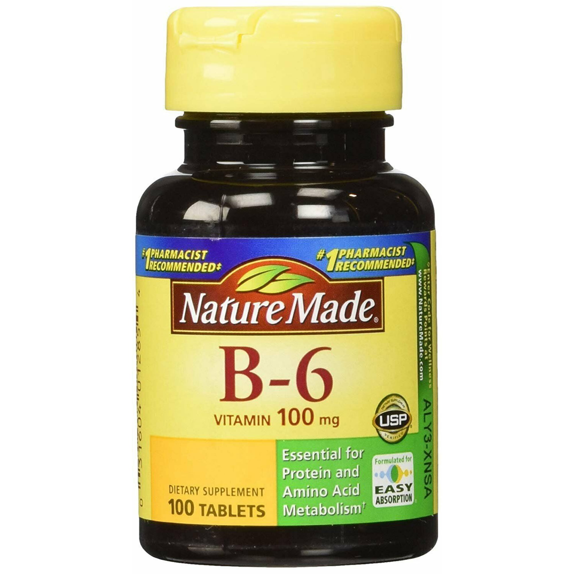 Nature Made Vitamin B-6 100 mg Tablets 100 ea (Pack of 2)