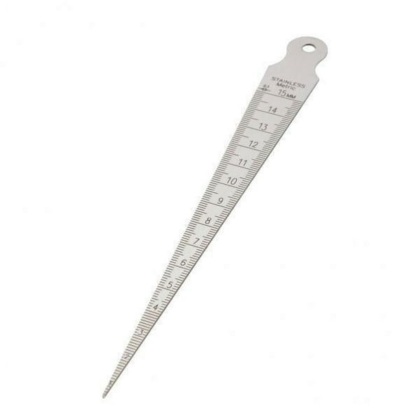 Regla de diámetro de orificio de calibre de cuña 2x Medición cónica 1-15 mm (0,86 mm de profundidad) 2 piezas