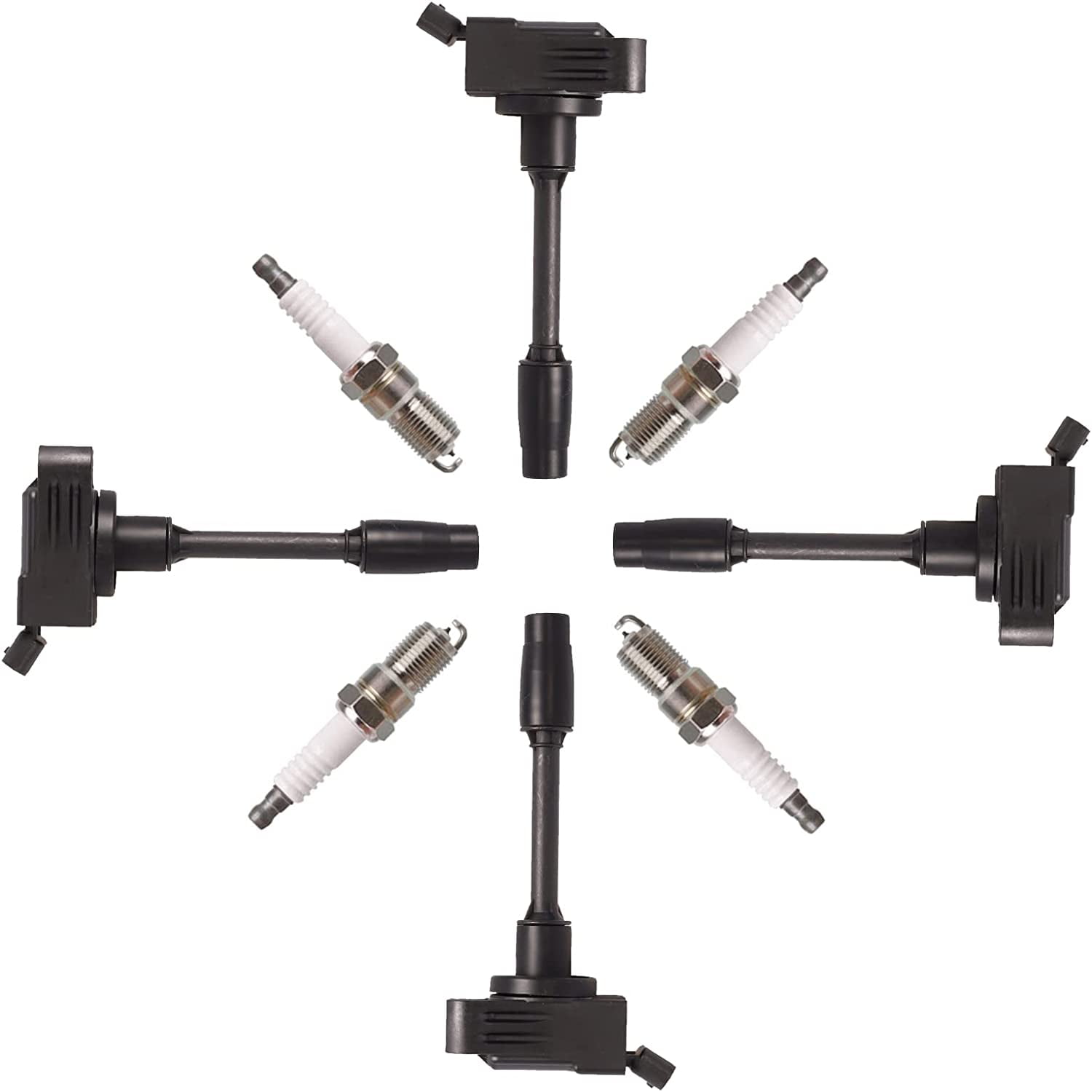 Yoshi Motors Pack of 4 Ignition Coil With 4 Spark Plug Replacement For