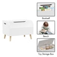 thumbnail image 2 of Bianlte Wooden Toy Box,Kids Toy Storage Organizer with Front Bookshelf,Toy Chest Bench,White 02, 2 of 7