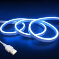 thumbnail image 1 of 5V USB LED Strip Lights 6.6ft neon Lights Strip Flexible Neon LED Rope Lights for Bedroom Backlight Cabinets etc (Power Adapter Not Included/Blue), 1 of 5
