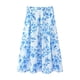 thumbnail image 5 of HH TRAF Falda larga plisada midi con estampado floral de dos colores elegante de verano para mujer Faldas hasta los tobillos con cremallera y cintura alta a la moda para mujer, 5 of 5