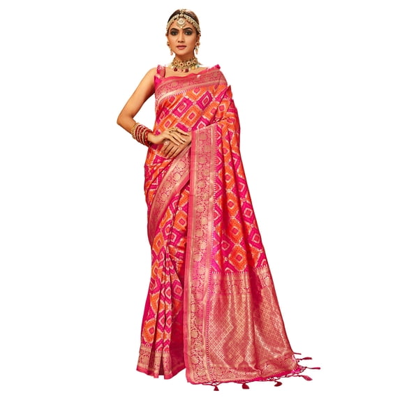 Traditional Ethnicwear Pink Banarasi Art Silk Woven Saree